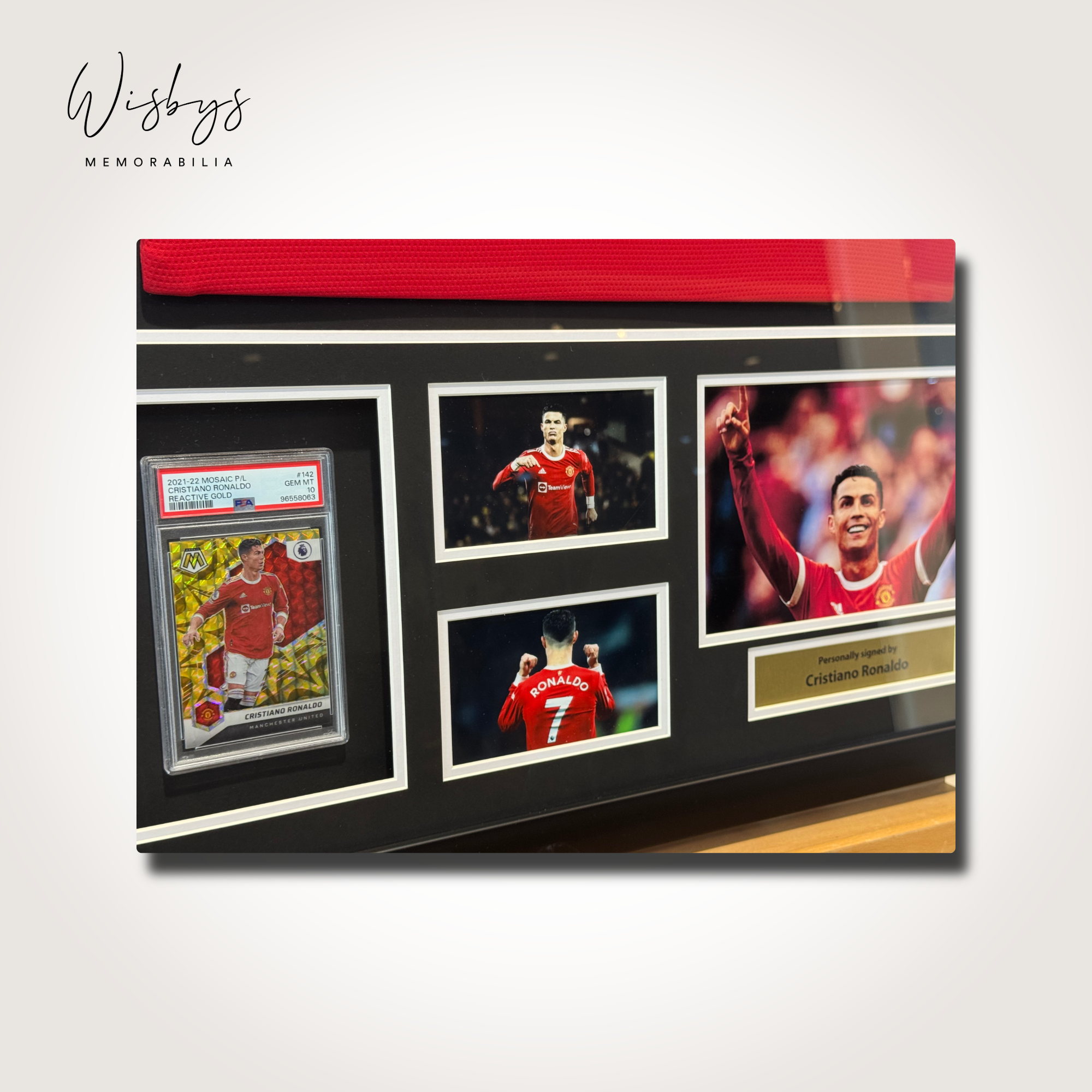 Framed Cristiano Ronaldo Signed Man Utd Jersey and Trading Card - Image 2