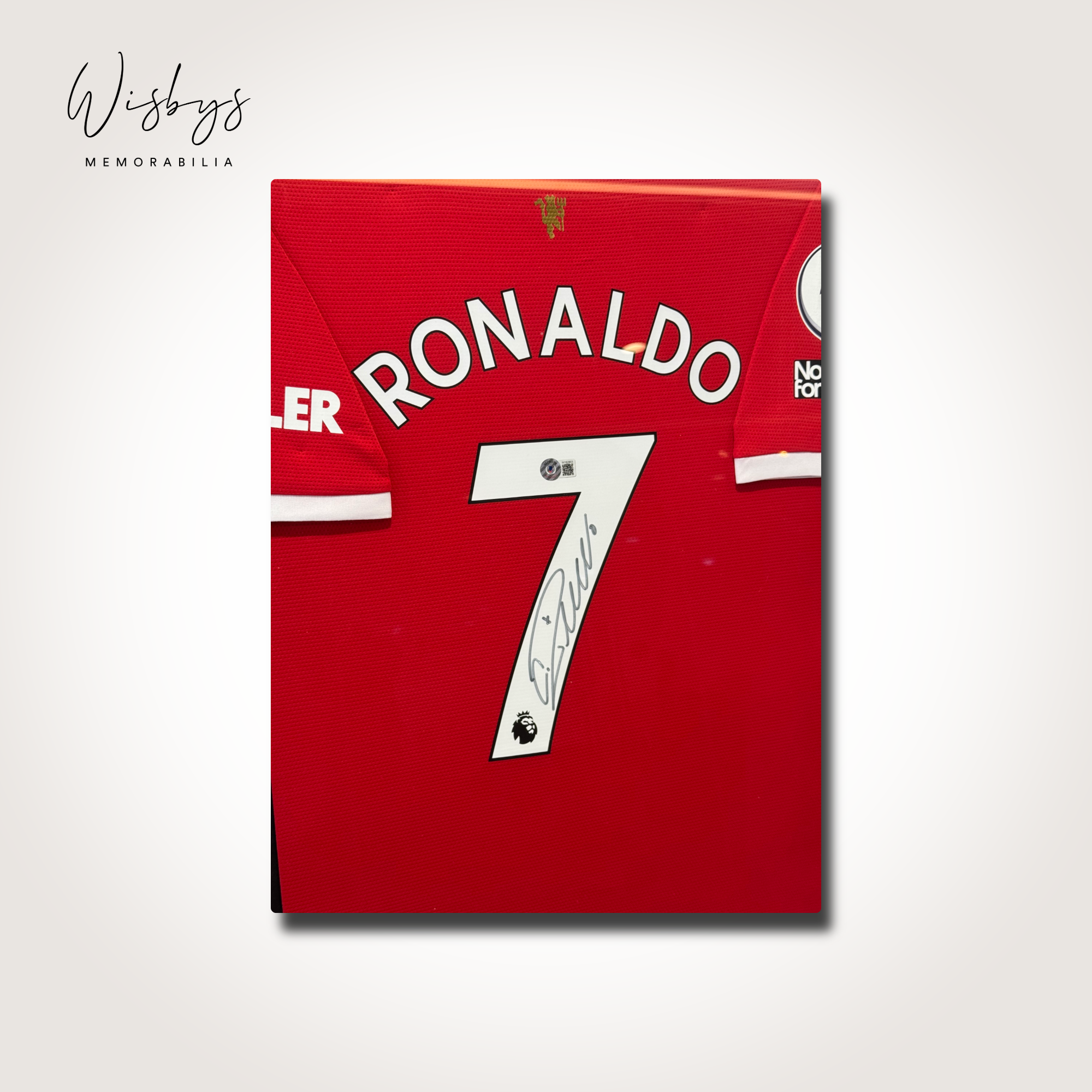 Framed Cristiano Ronaldo Signed Man Utd Jersey and Trading Card - Image 3