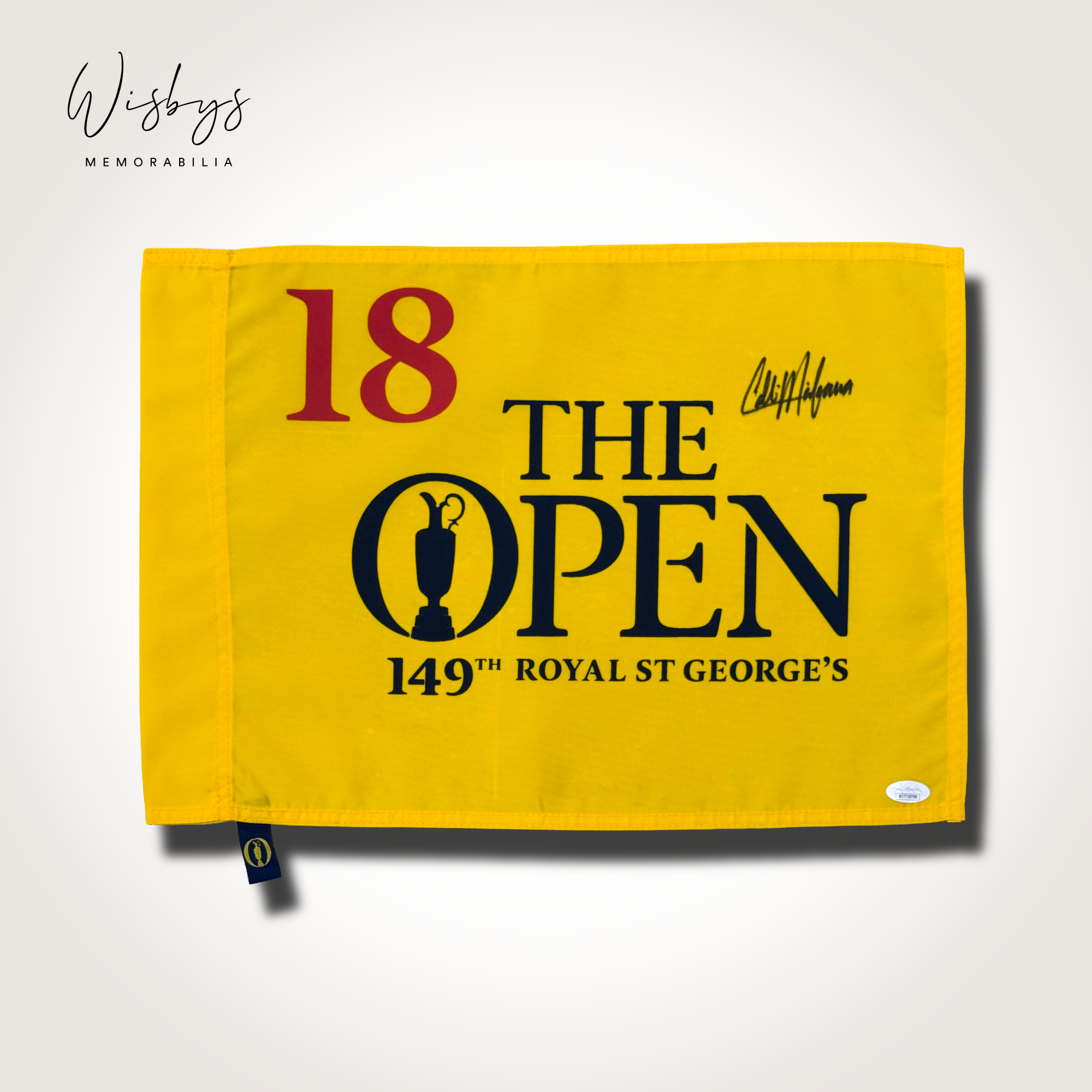 Collin Morikawa Signed 2021 The Open Pin Flag