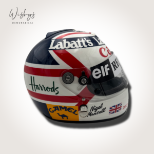 Nigel Mansell signed replica helmet, view 4