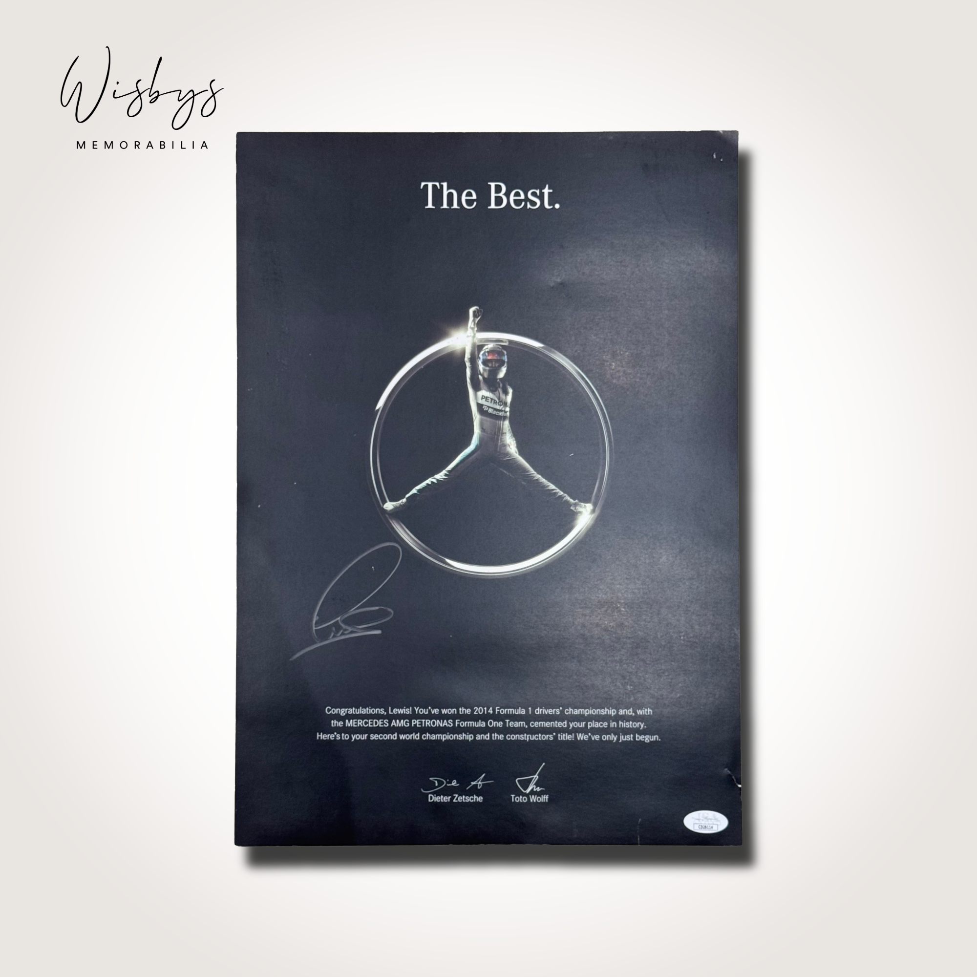 Lewis Hamilton Signed 2014 F1 World Champion Poster