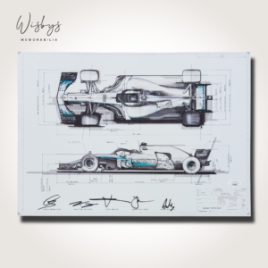 Mercedes W09 Multi-Signed Technical Drawing