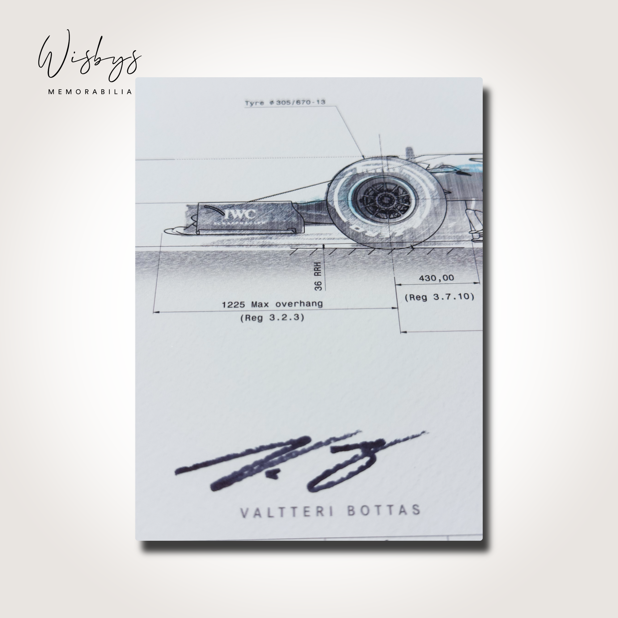 Mercedes W09 Multi-Signed Technical Drawing - Image 3