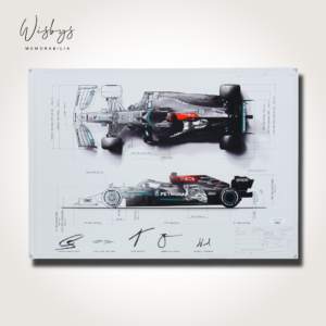 Mercedes AMG Petronas W12 Multi-Signed F1 Technical Drawing