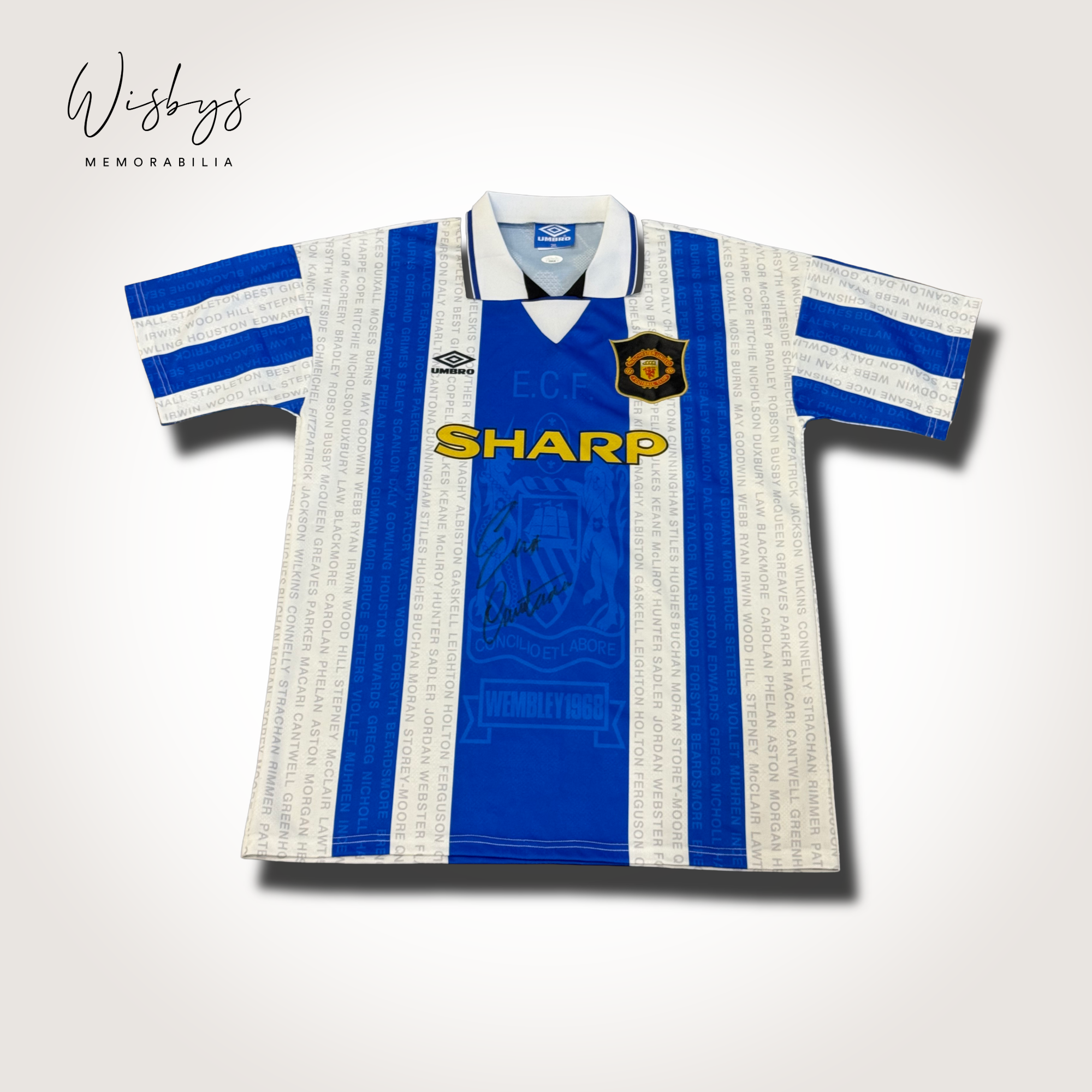 Eric Cantona Signed Wembley Special Manchester United Jersey