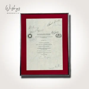 25th Anniversary Grand Prix Drivers Menu - 22 Signatures Including Fangio, Shelby and more
