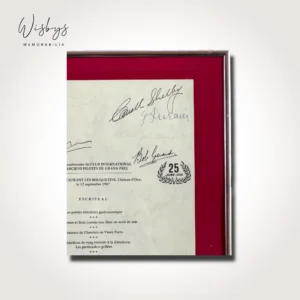 25th Anniversary Grand Prix Drivers Menu - 22 Signatures Including Fangio, Shelby and more, view 4