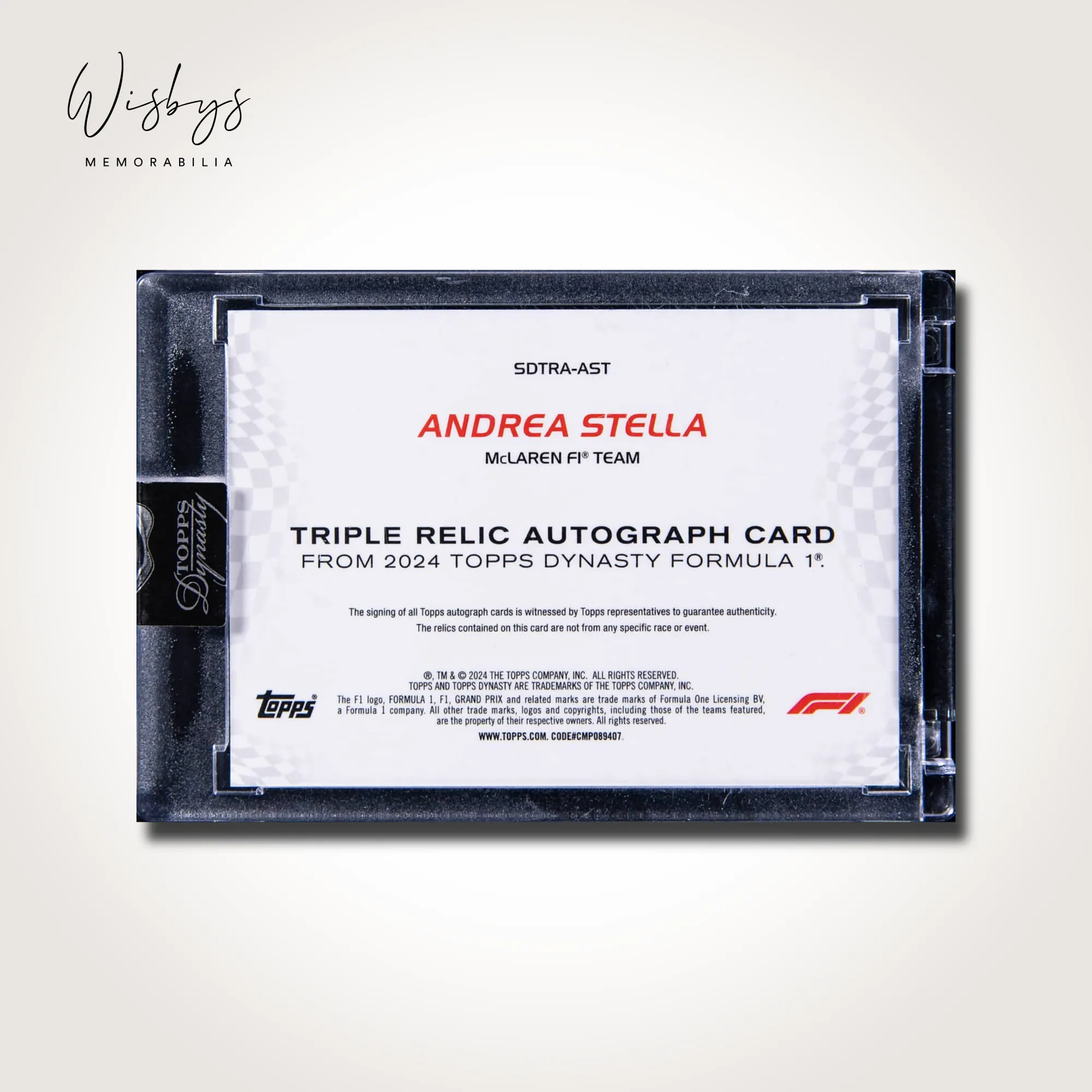 2024 Topps Dynasty F1 Triple Relic Auto - Andrea Stella (#4/5), view 2