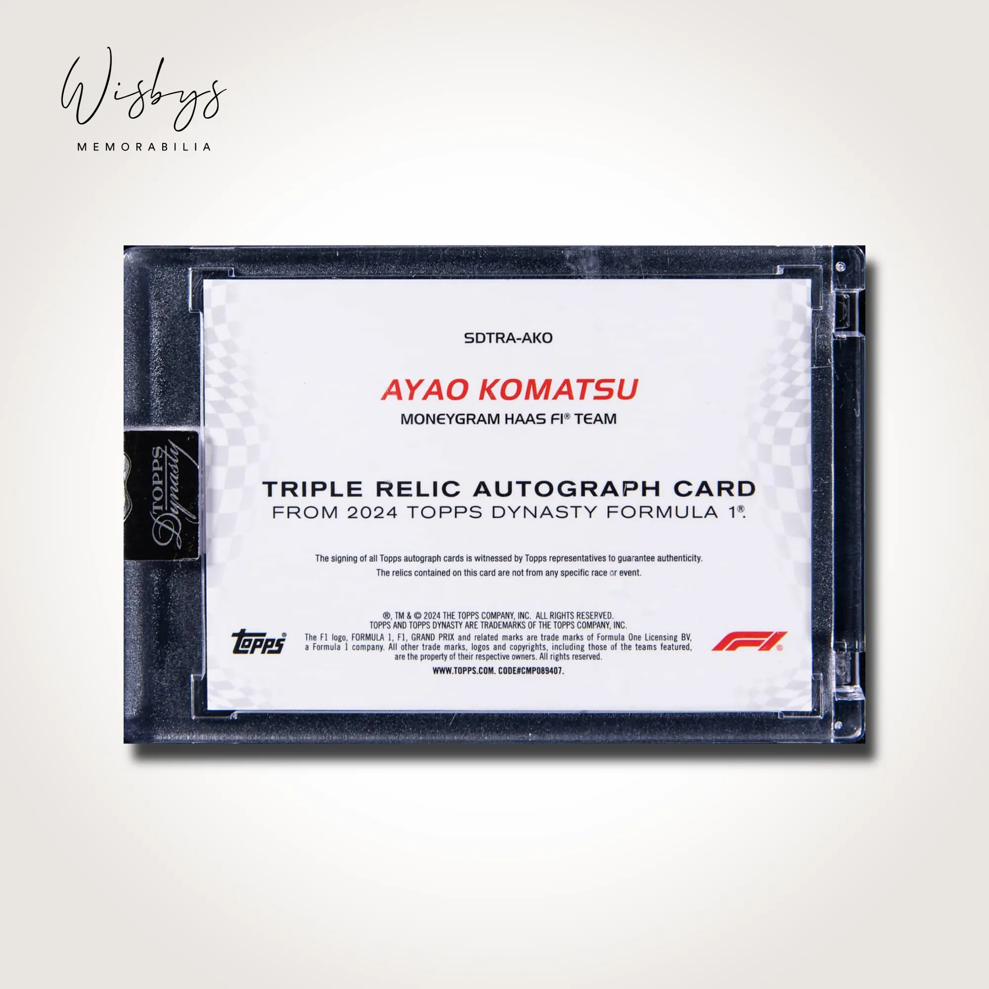 2024 Topps Dynasty F1 Triple Relic Card - Ayao Komatsu (#4/5), view 2
