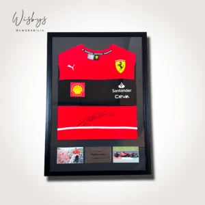 Charles Leclerc signed Ferrari framed jersey