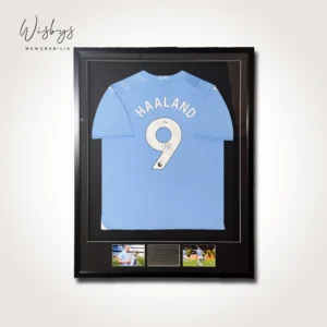 Erling Haaland Manchester City framed jersey