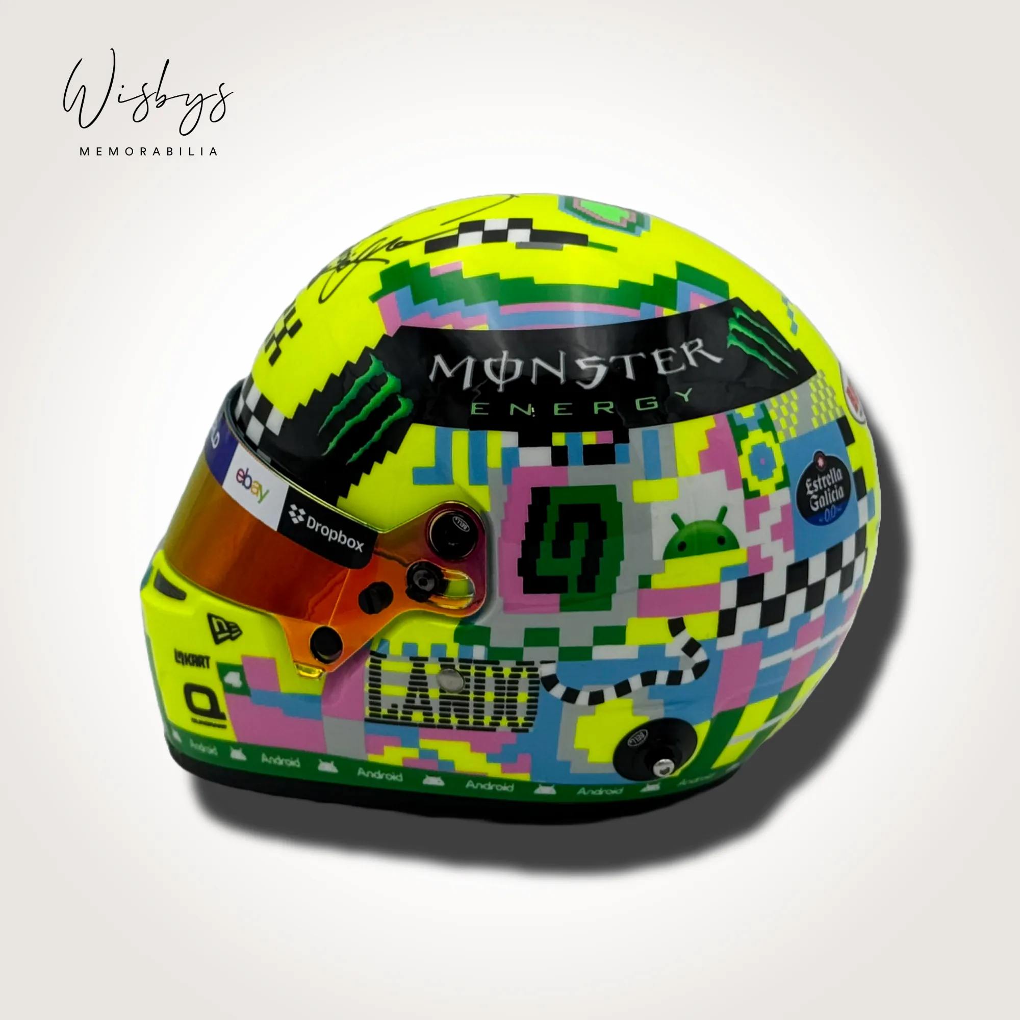 Lando Norris helmet, view 2