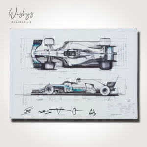 Mercedes W09 Multi-Signed Technical Drawing