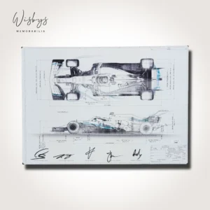 Mercedes W10 Hybrid Multi-Signed Technical Drawing