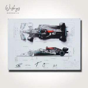 Mercedes AMG Petronas W12 Multi-Signed F1 Technical Drawing