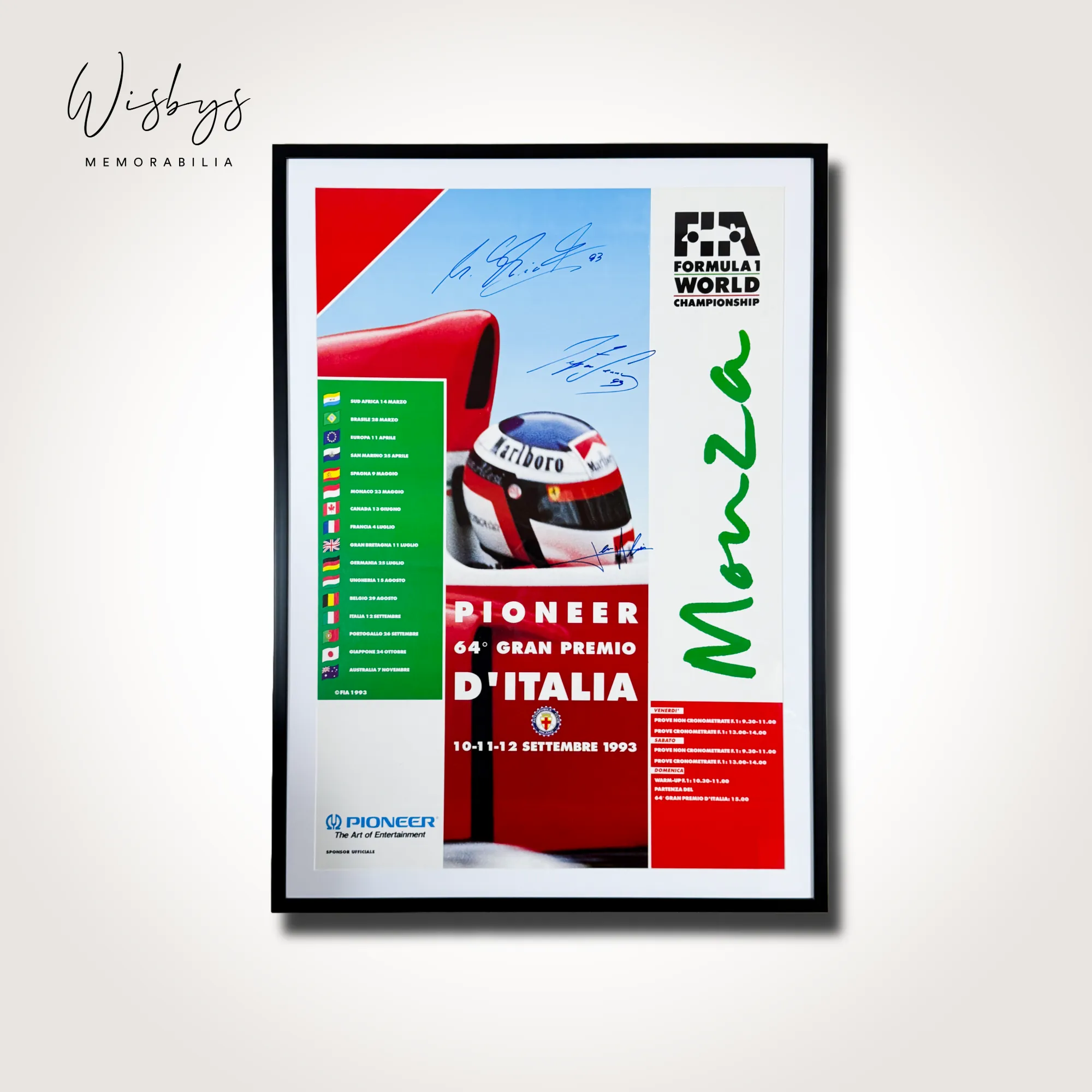 1993 Italian Grand Prix Poster - Senna, Schumacher & Alesi