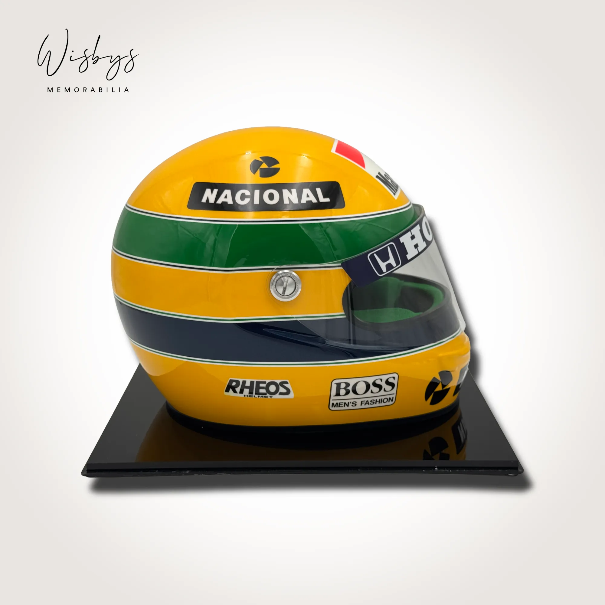 Ayrton Senna replica helmet, view 2