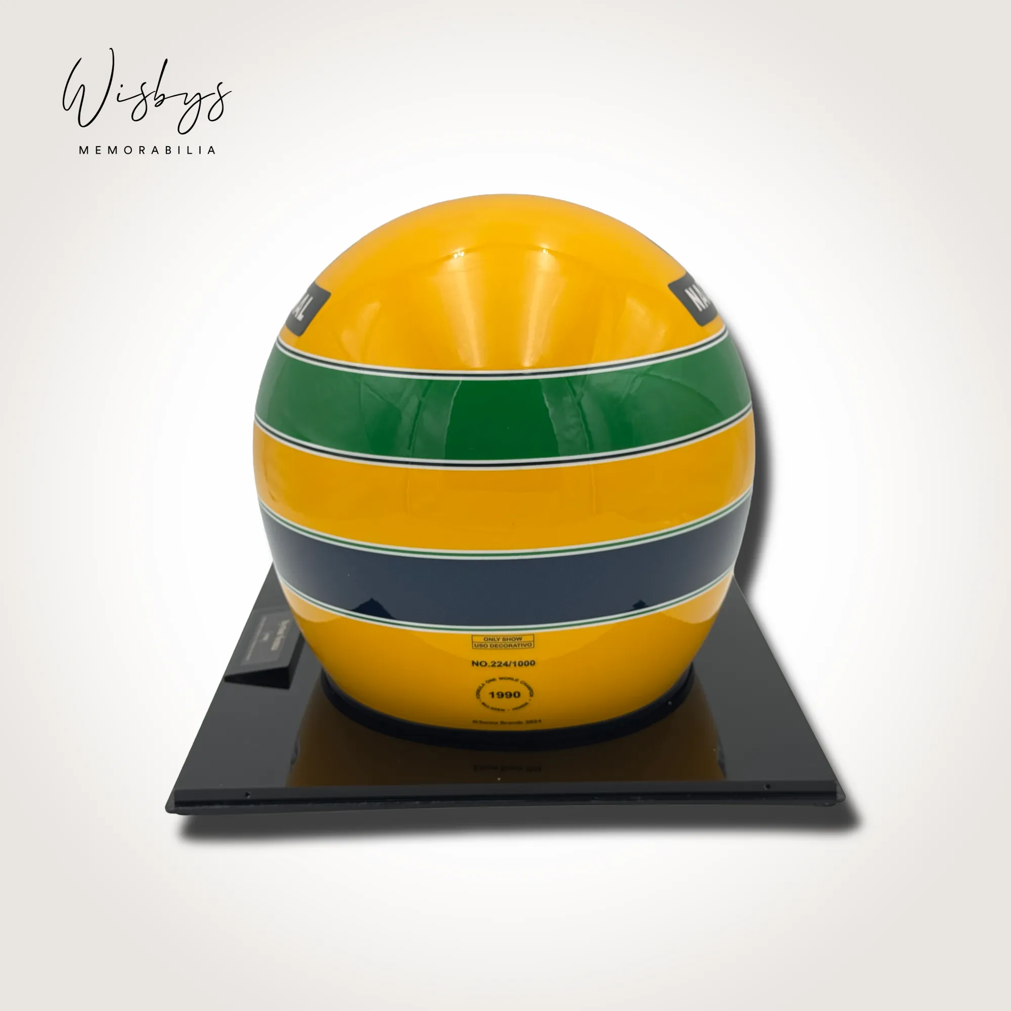 Ayrton Senna replica helmet, view 3